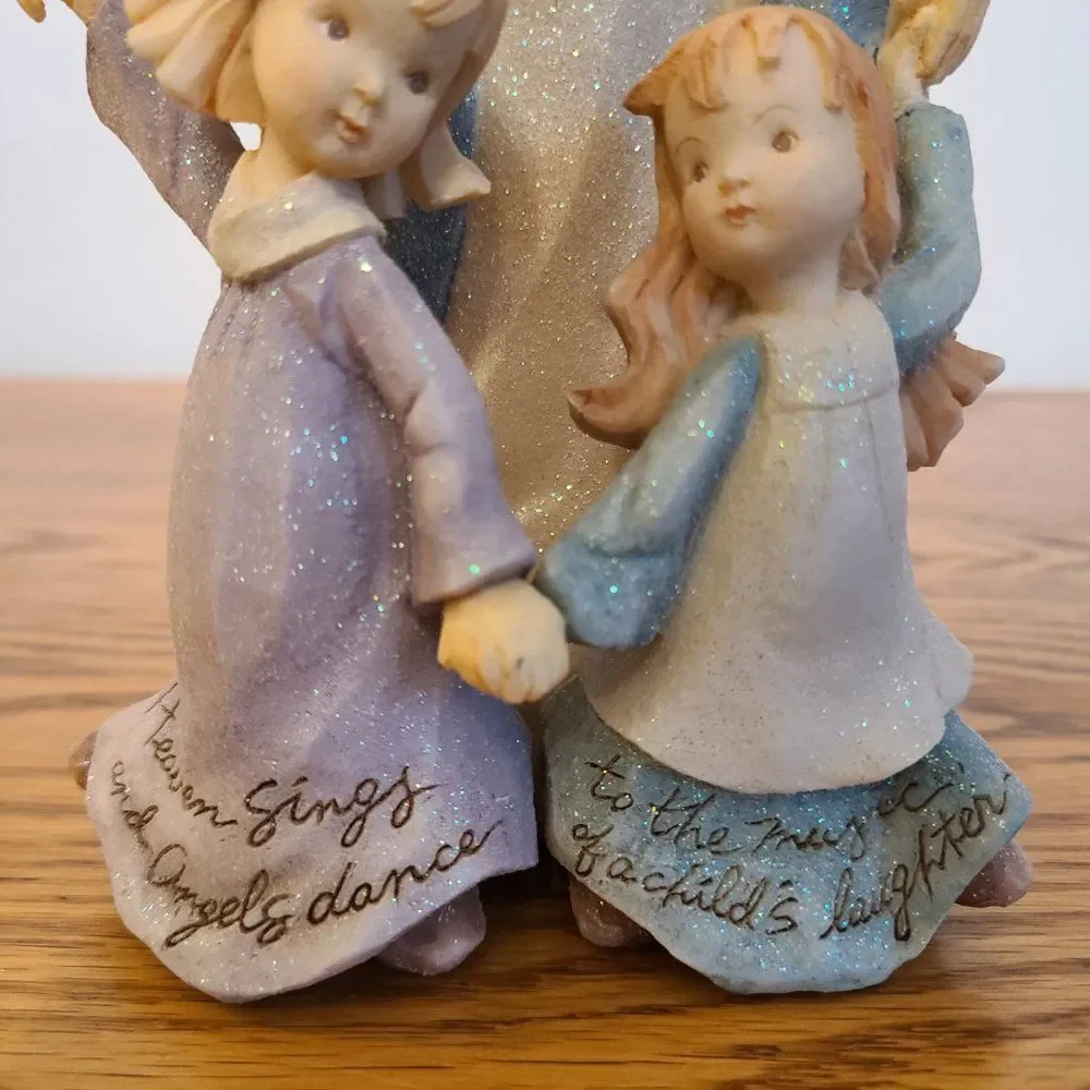 Karen Hahn Angel With Kids Figurine Foundations by Karen Hahn Enesco Group VTG